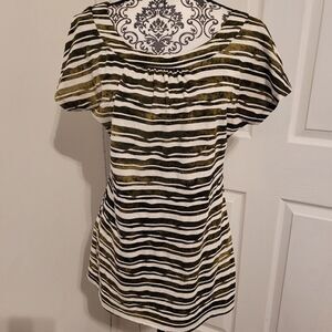 ‎Six degrees camo striped top